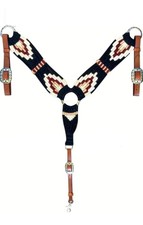 Western Mohair Horse Breast Collar Premium Wool and Leather Handmade Comforta...