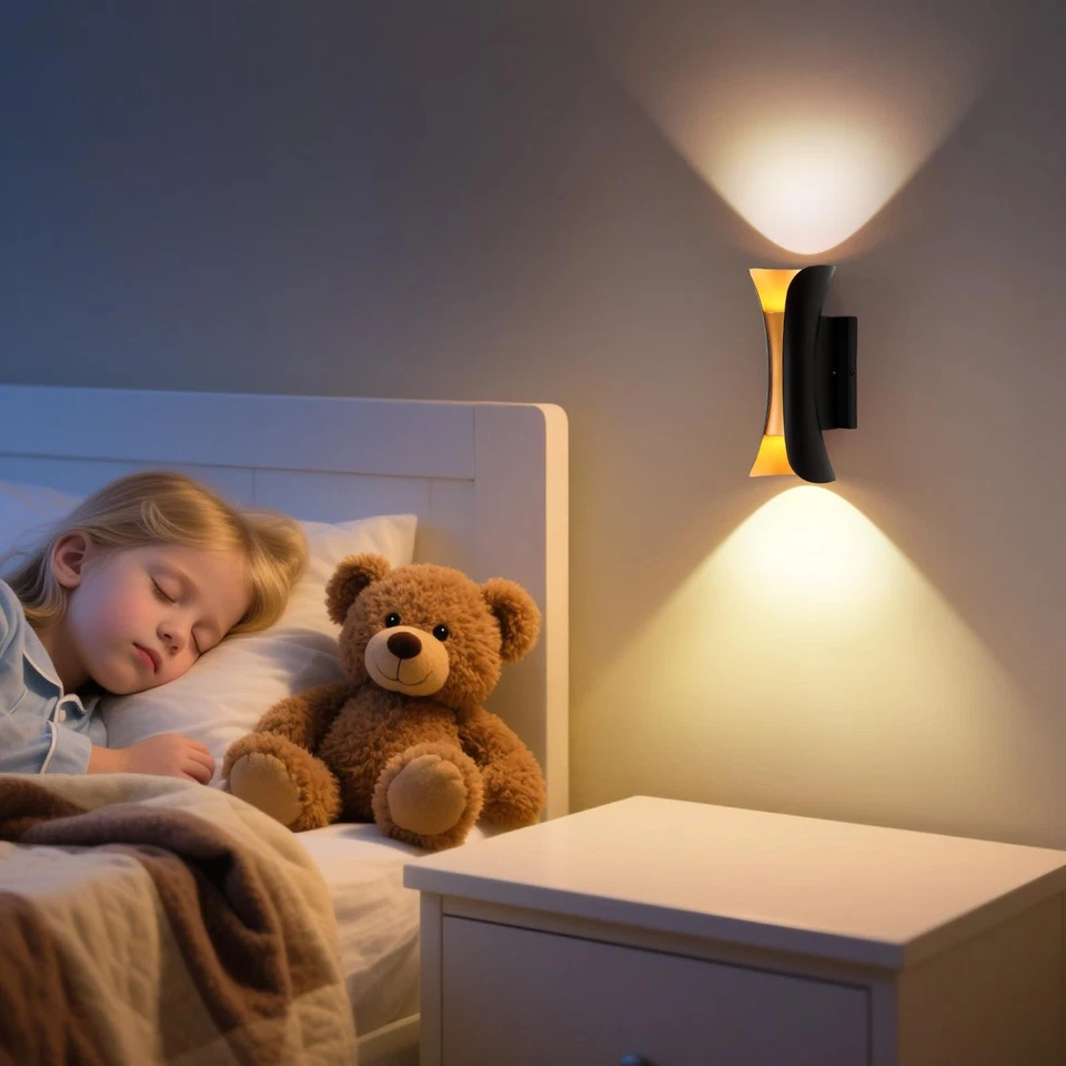 Настенное бра современное внутреннее наружное освещение, 11,8 дюйма IP65 черно-золотое патио... - Изображение 2 из 4