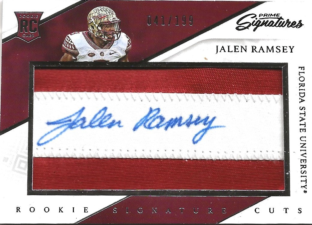 Jalen Ramsey Panini Prime Signatures #291 Signature Material