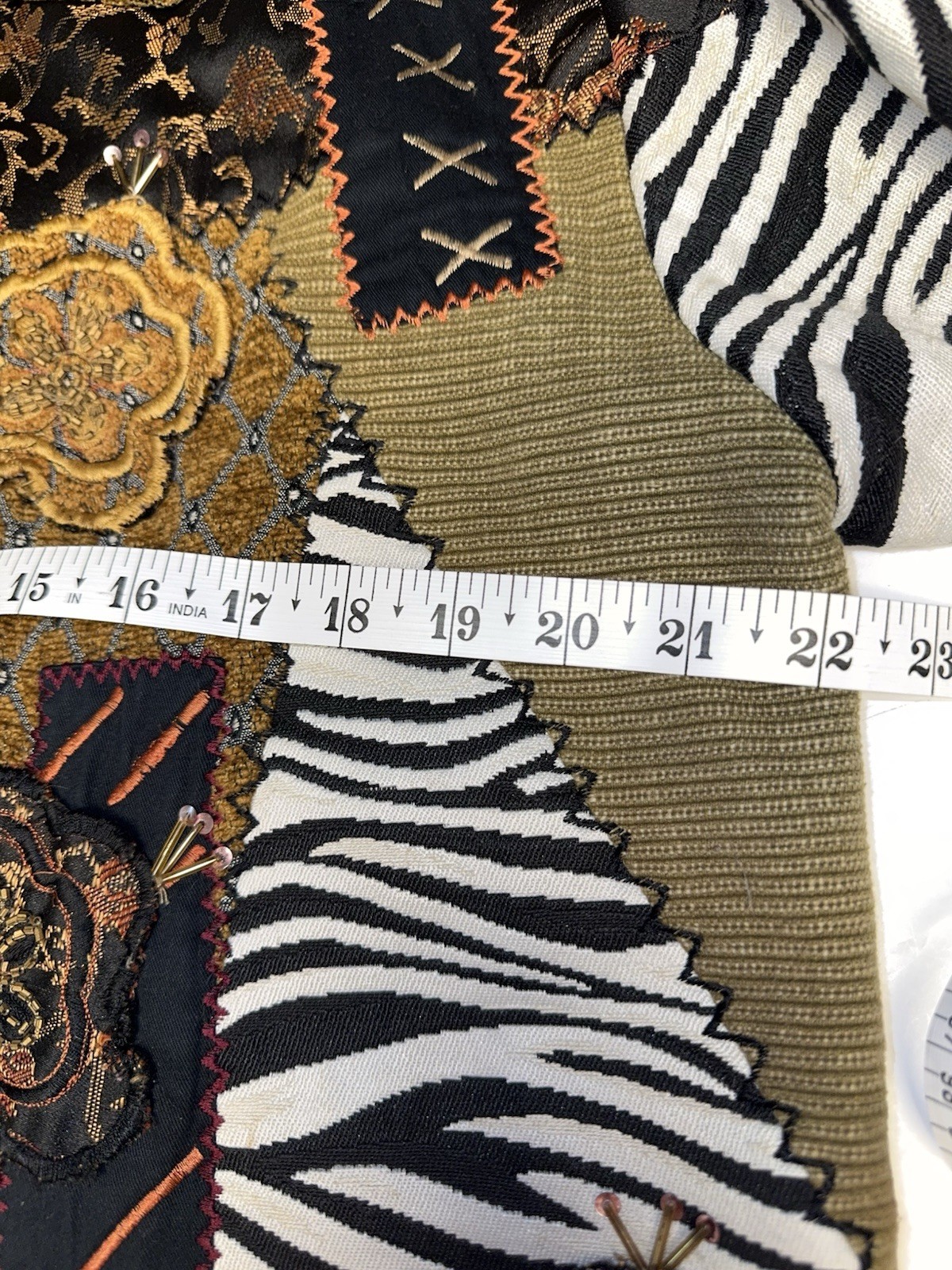 Patchwork Boho Artsy Statement Jacket Womens Smal… - image 14