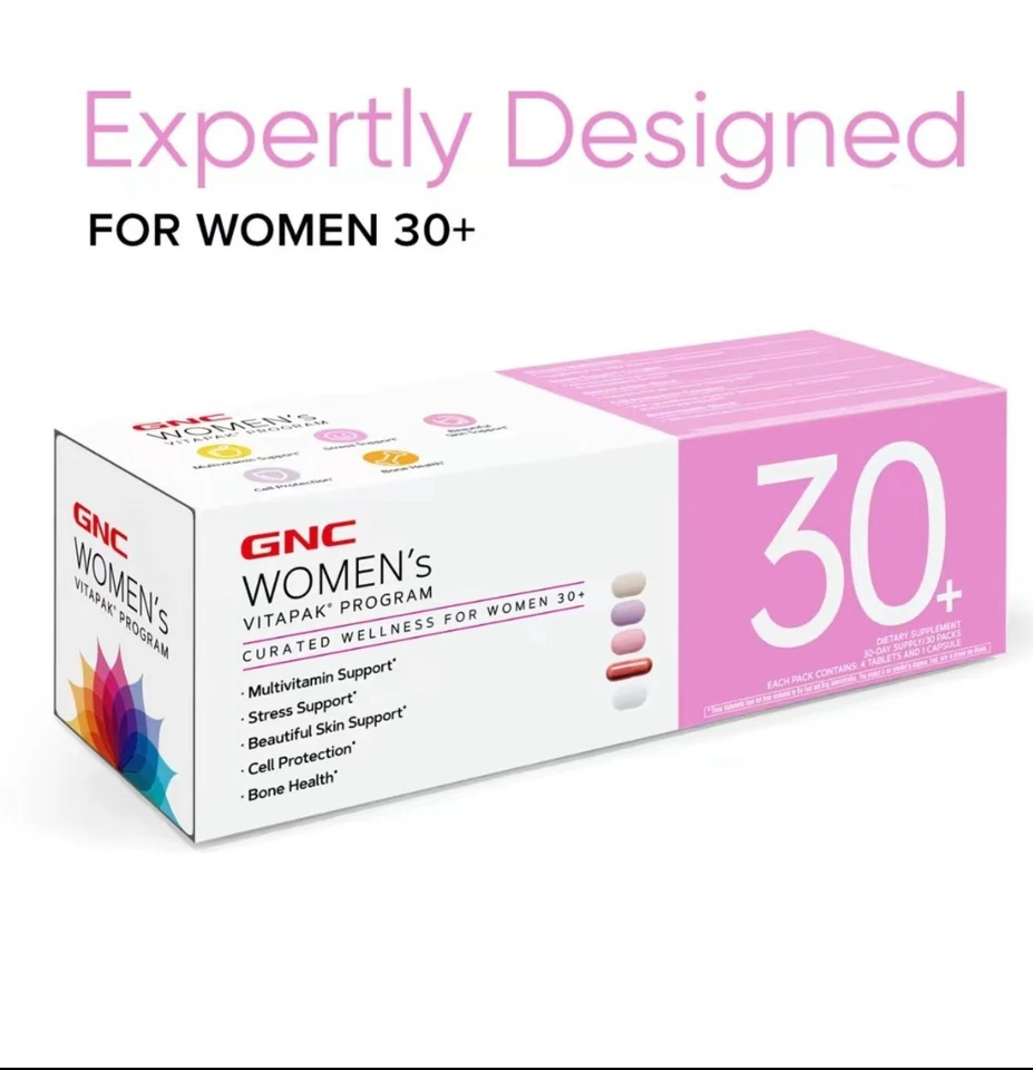 GNC женщин 30 + Vitapak, поливитамины, стресс и поддержка костей, поддержка кожи, 5 дюймов - Изображение 3 из 4