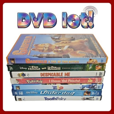 DVD Lot Kids Family Garfield Despicable Me Rio Pokemon Fox Hound 7 Movie Bundle