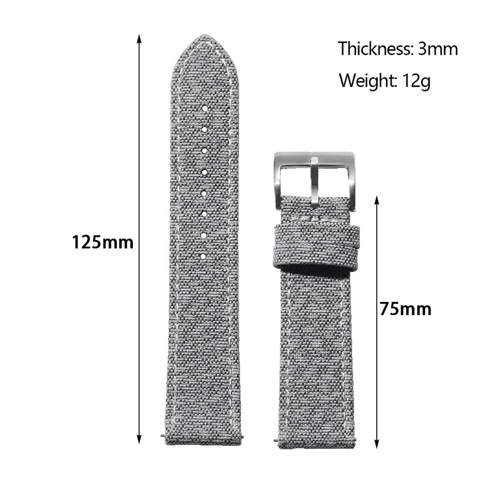 Качественный ремешок из парусины 20 мм 22 мм нейлон кожа ремешок для часов быстросъемный - Изображение 2 из 4