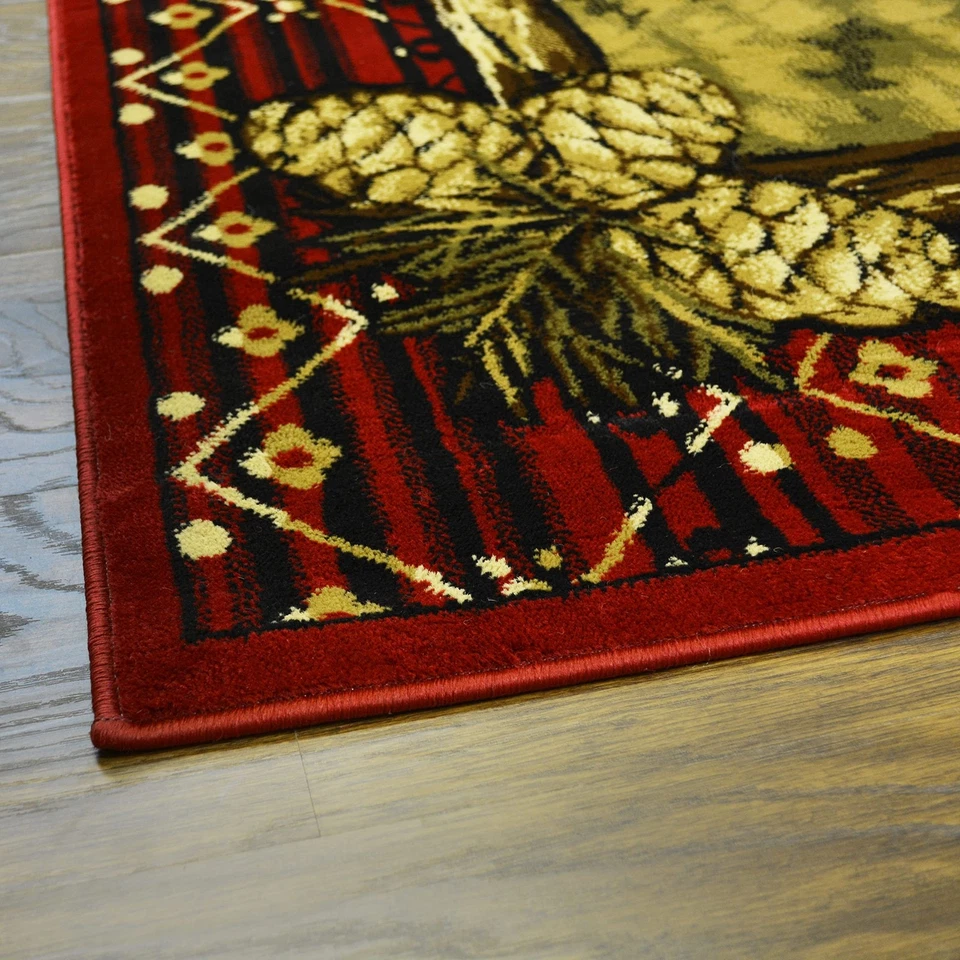 Alfombra Empire Rústica Lodge Bear Cubs Alfombra de Área, Roja 5'3" x 7'7" (Rectangular) Foto 4 de 4