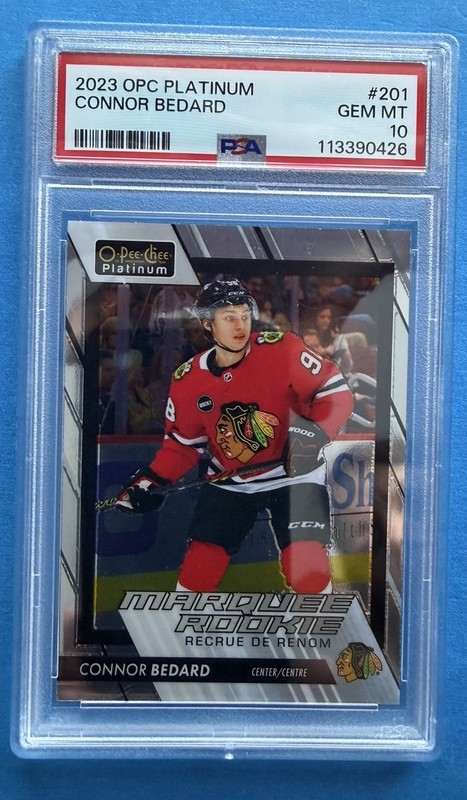 2023-24 Upper Deck O-PEE-CHEE Platinum Connor Bedard Marquee Rookie PSA 10 #201
