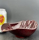 Roseville Capri Red 1954  Mid Century Modern Pottery Bowl 529-9, Ex Mint Cond.