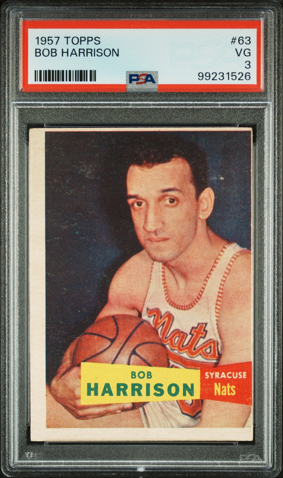 Bob Harrison 1957 Topps #63 PSA 3
