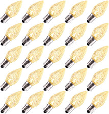50 Pack C7 Led Replacement Christmas Light Bulb, C7 Shatterproof Led Bulbs for C