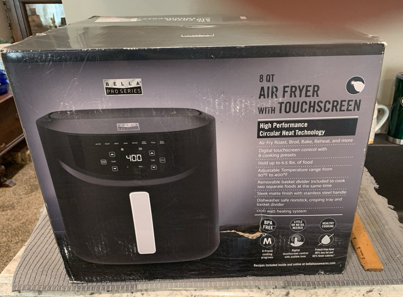 BELLA PRO SERIES 8-QT. DIGITAL AIR FRYER 90164 BLACK #90164 NEW IN BOX