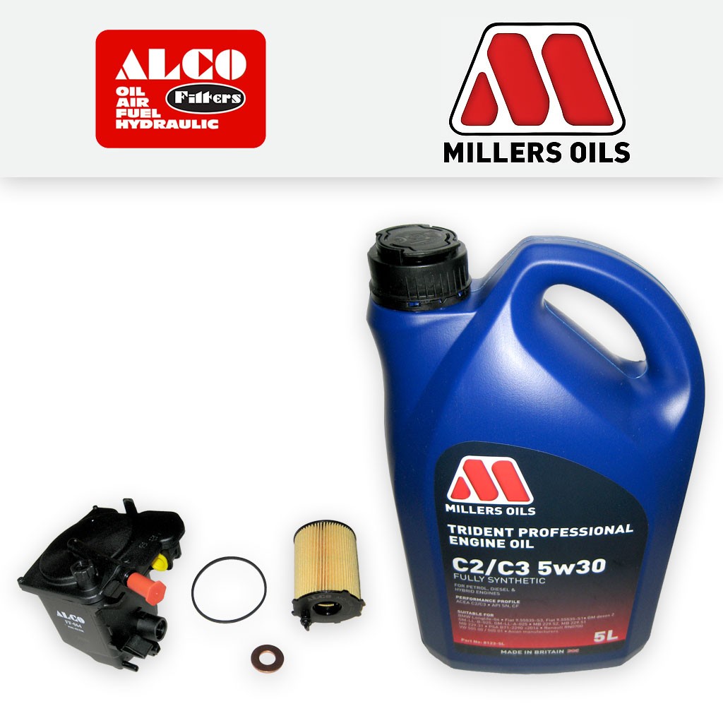 SERVICE KIT for PEUGEOT 307 1.6 HDI ALCO OIL FUEL FILTERS +5L OIL (2004-2009)