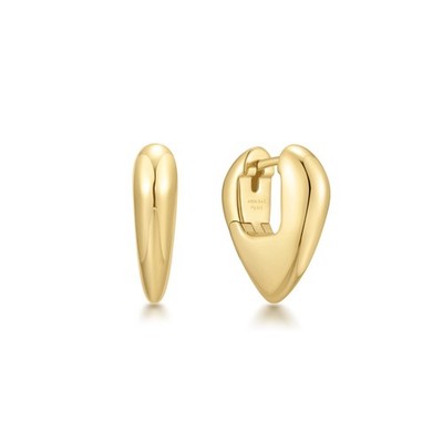 Ania Haie Gold Puffy Shield Huggie Creolen E067-10G