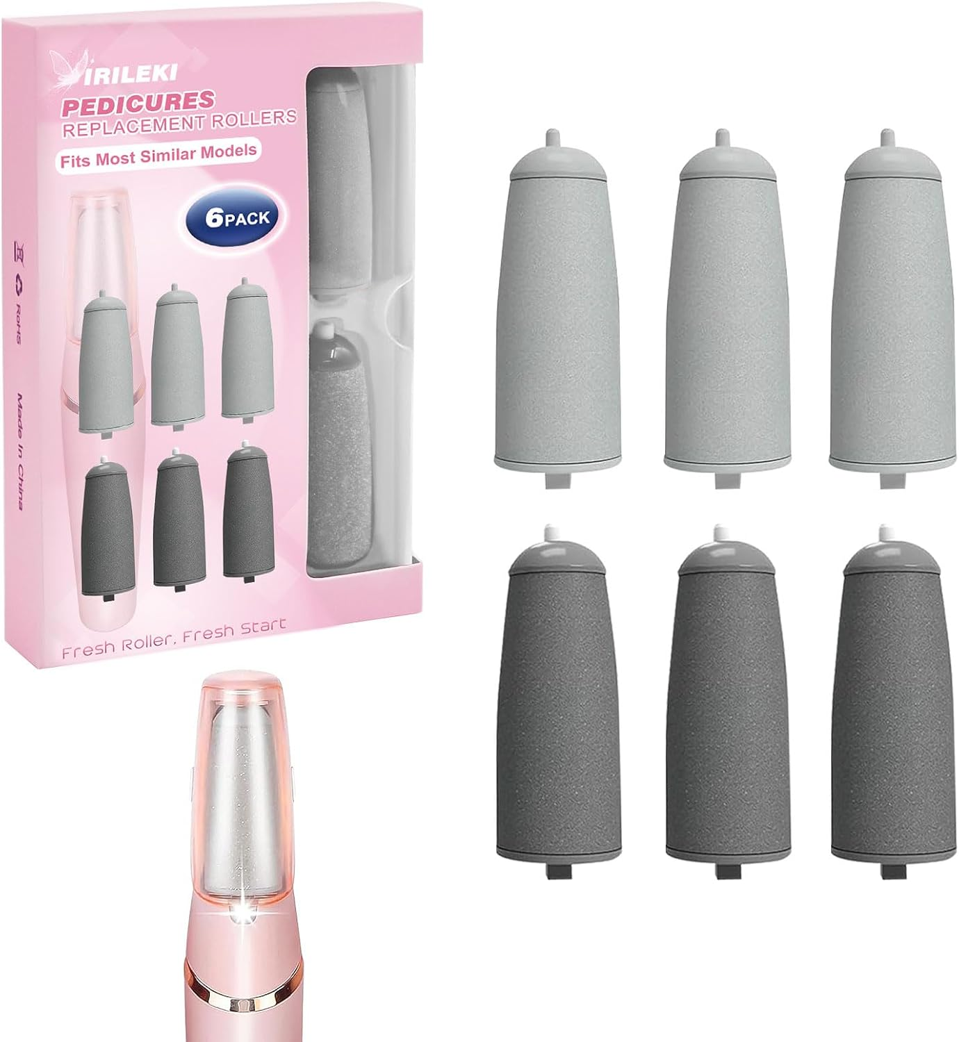 6 Pcs Pedicures Replacement Heads for Flawless Pedi, Electric Tool Foot File