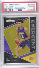 2017-18 Panini Prizm Emergent Gold 8/10 Lonzo Ball #EM-LON PSA 10 GEM MT 1j6