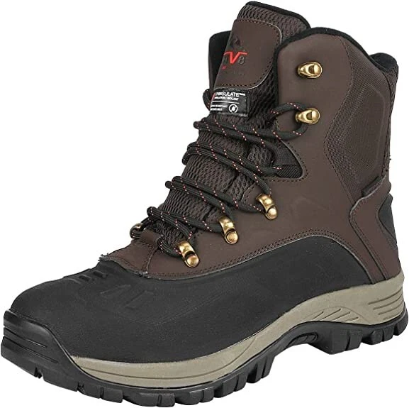 NORTIV 8 Men's 10 Insulated Waterproof Construction Hiking Winter Snow Boots