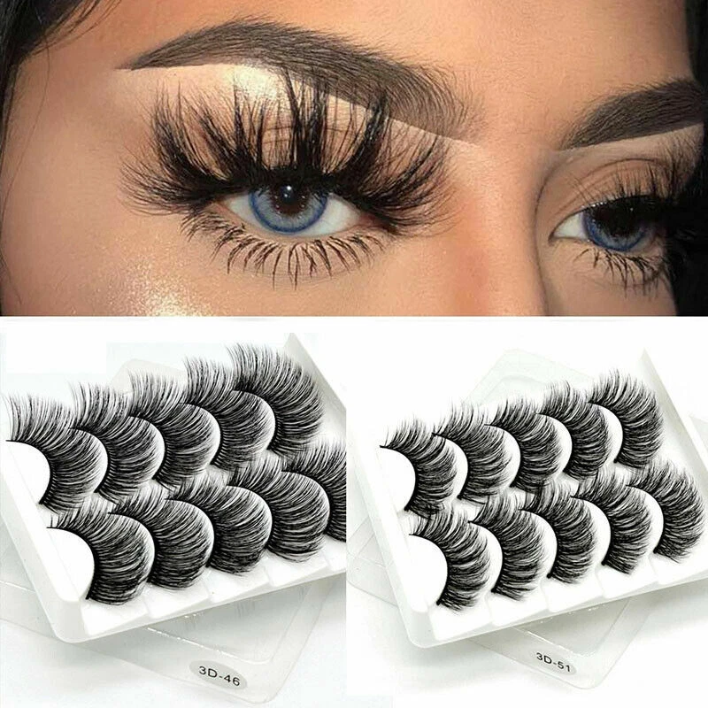 8 Pairs 25mm Mink Lashes Thick Curled Natural Hair Eyelashes Wispy