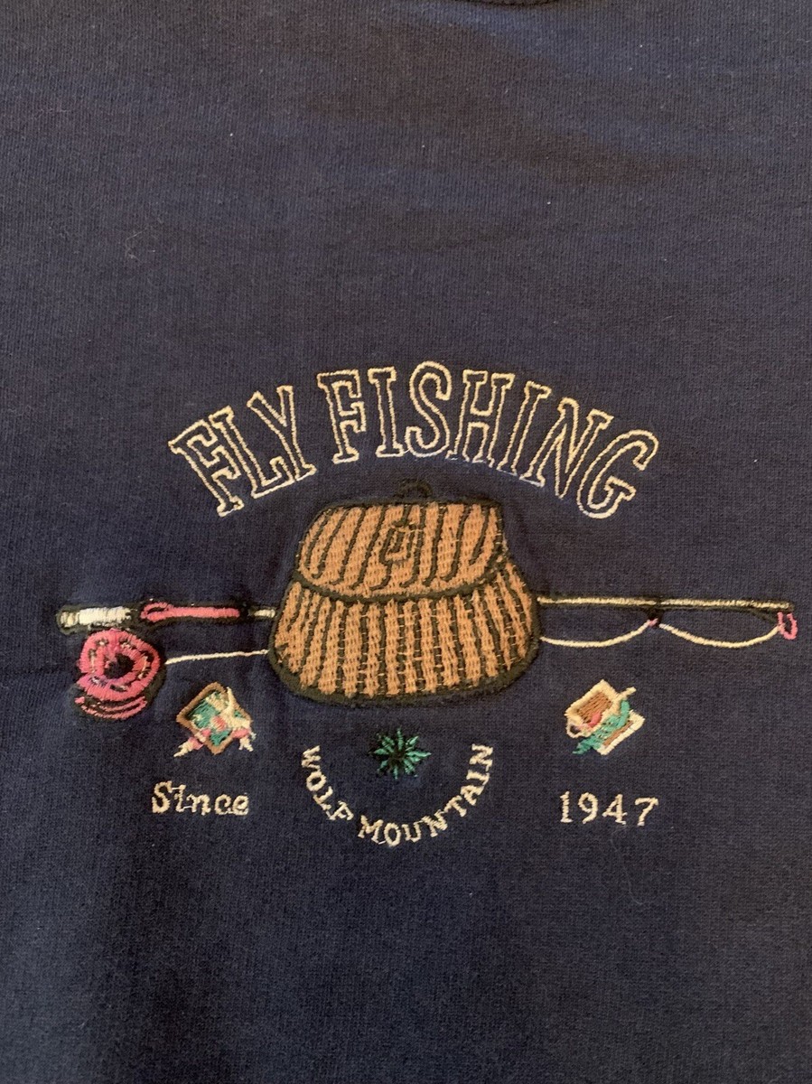 Sweat-shirt pêche à la mouche vintage taille moyenne des