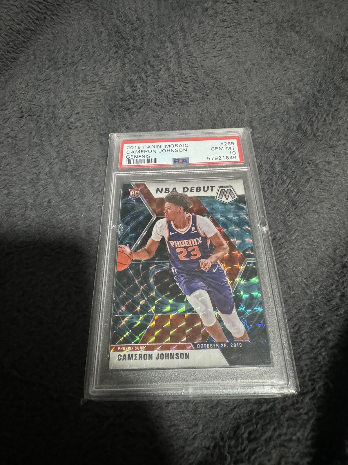 2019-20 Panini Mosaic CAMERON JOHNSON Genesis Prizm SSP PSA 10 Gem Mint #265 RC￼