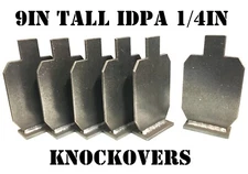 9in. IDPA Knockover Targets - 6 pc. 1/4in.Thk. .22LR Rim-fire/Air Rifle Targets