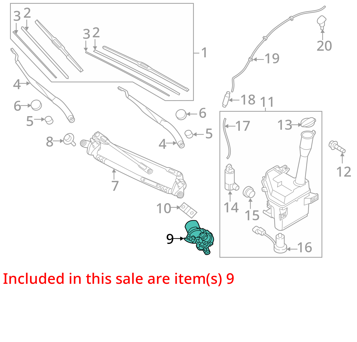 2016 Kia Optima Front Windshield Wiper Motor OEM 97K Miles