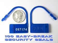 SECURITY SEALS, 100 SEALS, EASY-REMOVE FOR FAST ACCESS,  BLUE COLOR, PP-2