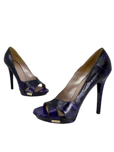 VERSACE Eel Skin Platform Pumps Size 9.5 - Picture 3 of 4