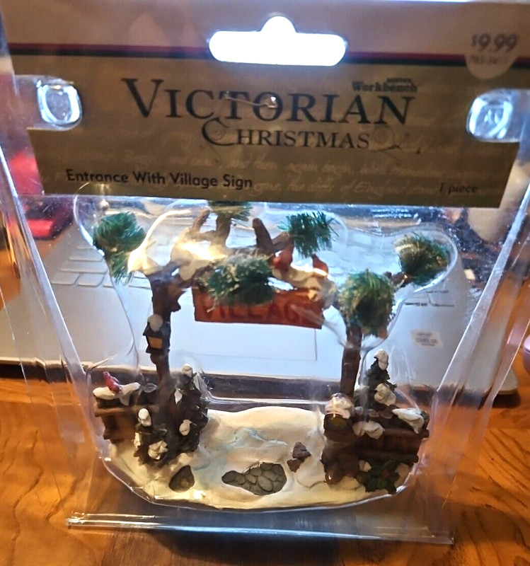 Christmas Village Accessory Resin Village Entrance Archway Sign 5" x 5" x 2"