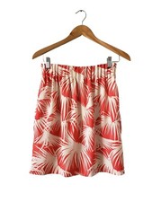 tommy hilfiger vintage skirt red/ivory tropical floral pattern size SX P