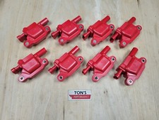 8 Red Plain Tons Ignition Coil Gm Small Block Ls Ls2 Ls3 Ls4 Ls7 Ls9 Gen Iii Iv