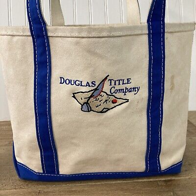 VTG LL Bean Boat & Tote Blue Trim 14 VTG LL Bean Boat & Tote Blue Trim 14