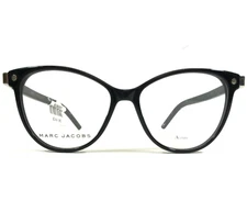 Marc Jacobs Eyeglasses Frames 20 807 Black Silver Cat Eye Full Rim 51-15-145