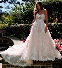 Gorgeous Glitter Lace Wedding Dress Bridal Gown Custom made 2-28W Plus size