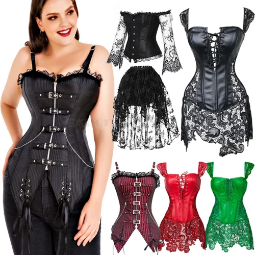Bustier Corsé Top Mujeres Sobre Busto Con Cordones Cintura Deshuesada Entrenador Lencería Burlesca - Imagen 4 de 32