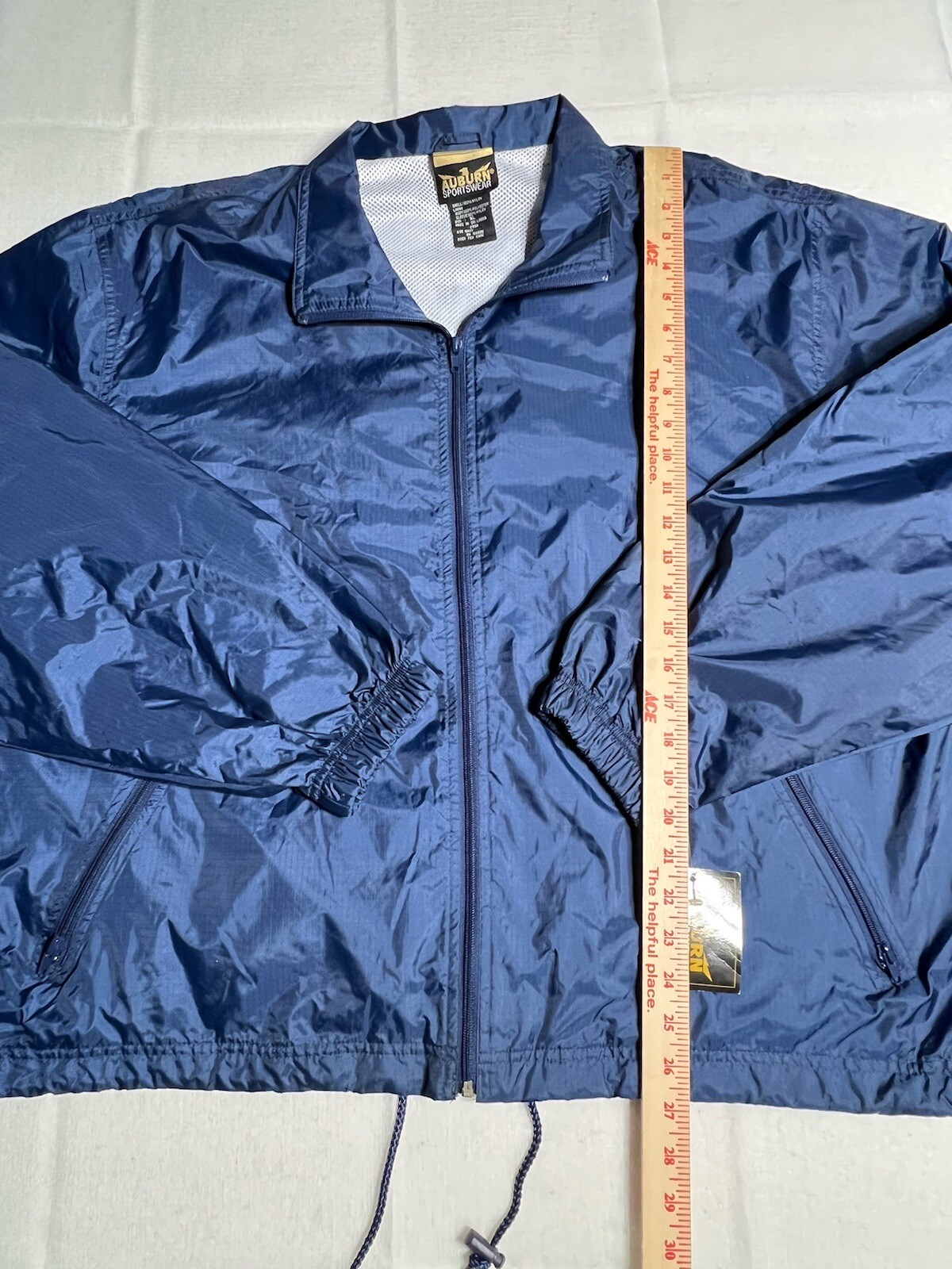 NWT NOS Vintage Auburn Sportswear Windbreaker Jacket Mens XL DEADSTOCK Blue