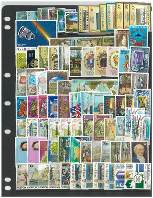 Norfolk Island 100 Different Stamps Mostly Mint Unhinged in Glassine ...