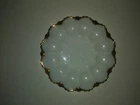 Anchor Hocking Deviled Egg Milk Glass  Plate with Gold Trim 10"