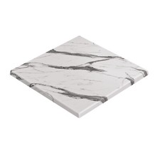 JAMAIKA | Bistro Außen Tischplatte | B:T 60 x 60 cm | Weiß Marmor | Quadratis...