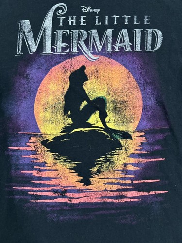 Disney The Little Mermaid Sunset Black T-Shirt Adult Size Small - Picture 2 of 6