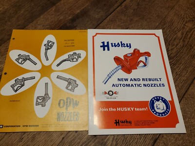 #ad OPW amp; Husky Gas Pump Handle Service Station Advertising Brochures $13.63