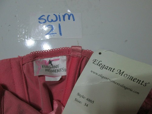 NWT Elegant Moments Womens Size 34 Bustier Pink Underwired Unlined Halter Lace - Bild 6 von 6