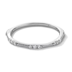 Authentic 0.15Ct Moissanite Bamboo Vintage-Style Anniversary Band 14k White Gold Plated
