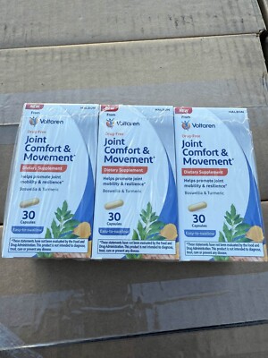 Volteran JOINT COMFORT & MOVEMENT 30 Caps Boswellia Turmeric Lot Of 3 check BB!