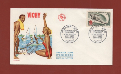 FDC 1963 - Championnats du monde de ski nautique - VICHY (Ref. 5670) - Afbeelding 1 van 2