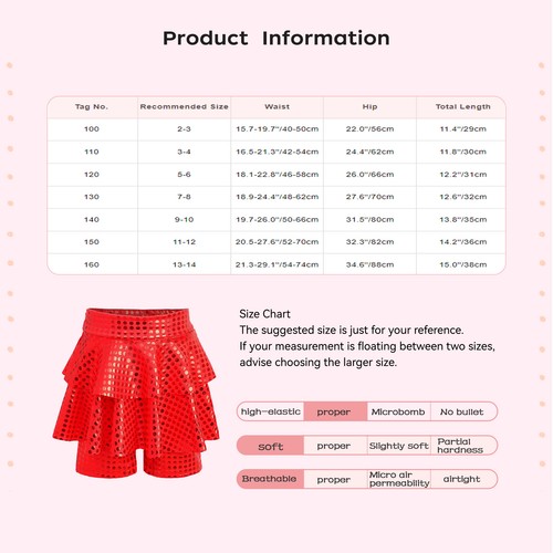 Kids Girls Underpants Hip Hop Skirt Dance Bottoms Cheerleading Shorts Modern - Picture 10 of 40