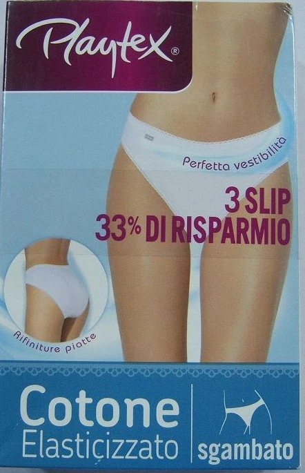 3 Slip modello Sgambato Playtex P00BM colori Bianco, Nero dalla 2 alla 6
