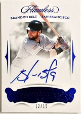 2018 Panini Flawless Signatures Auto Blue /15 Brandon Belt #FS-BR Giants