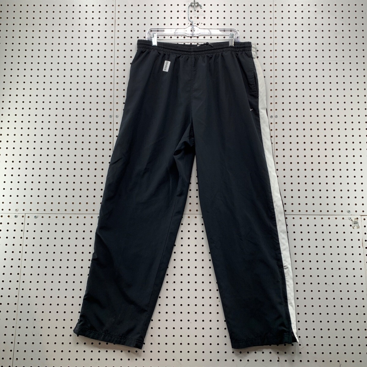 Nike Black Track Pants Mens Size 2XL Fits 34x32 Mesh Lined White