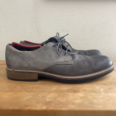 ECCO Kenton Mens Gray Suede Leather Nubuck Lace Up Oxford