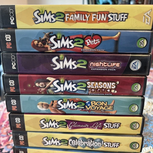 Sims 2 PC Games Lot Of 14 Expansions And Stuff Packs Includes Manuals