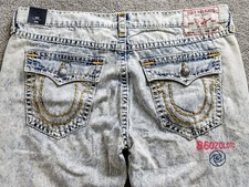 BRAND NEW MEN's 300 TRUE RELIGION RICKY SUPER T FLAP LIGHT WASH JEANS 42 X 34