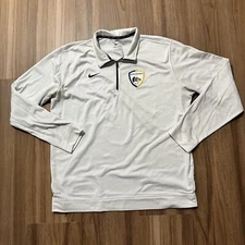 Nike Dri-fit Drexel University Dragons Soccer Quarter Zip White Pullover Mens XL